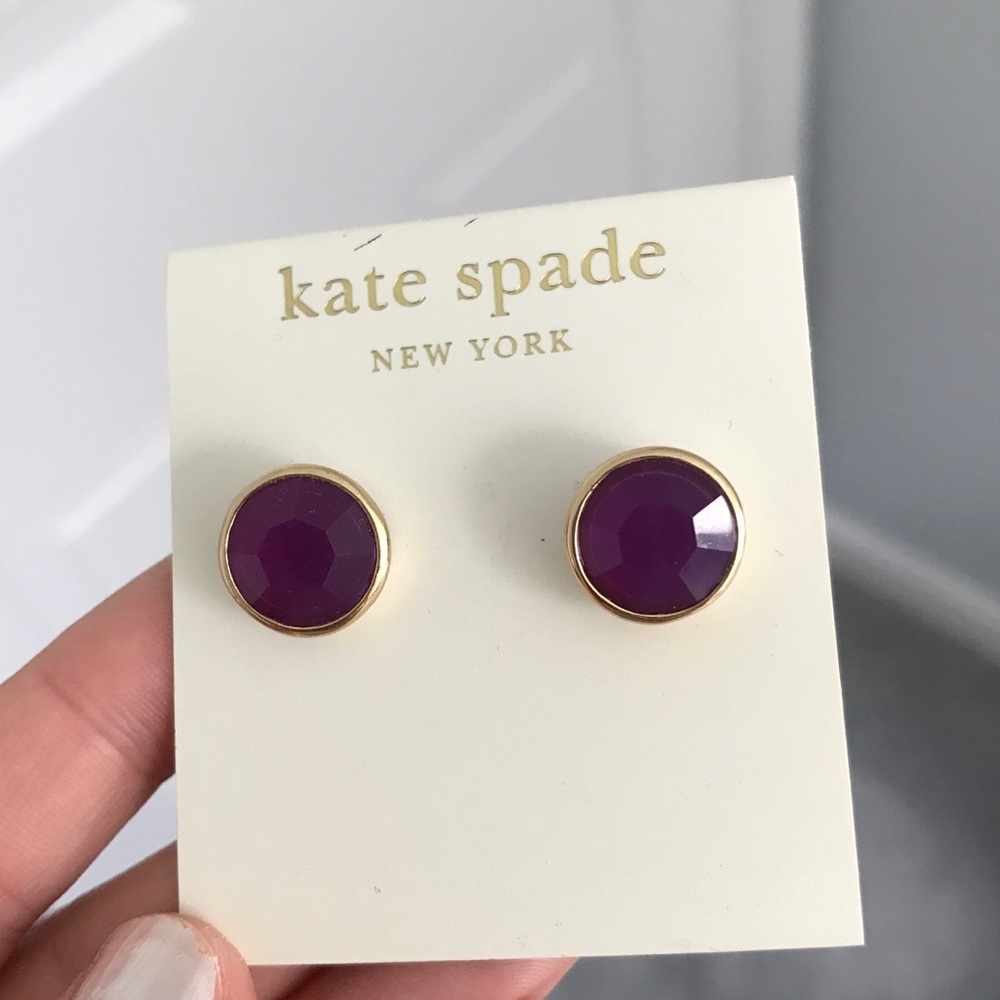 Kate Spade Purple Beveled Stud Earrings